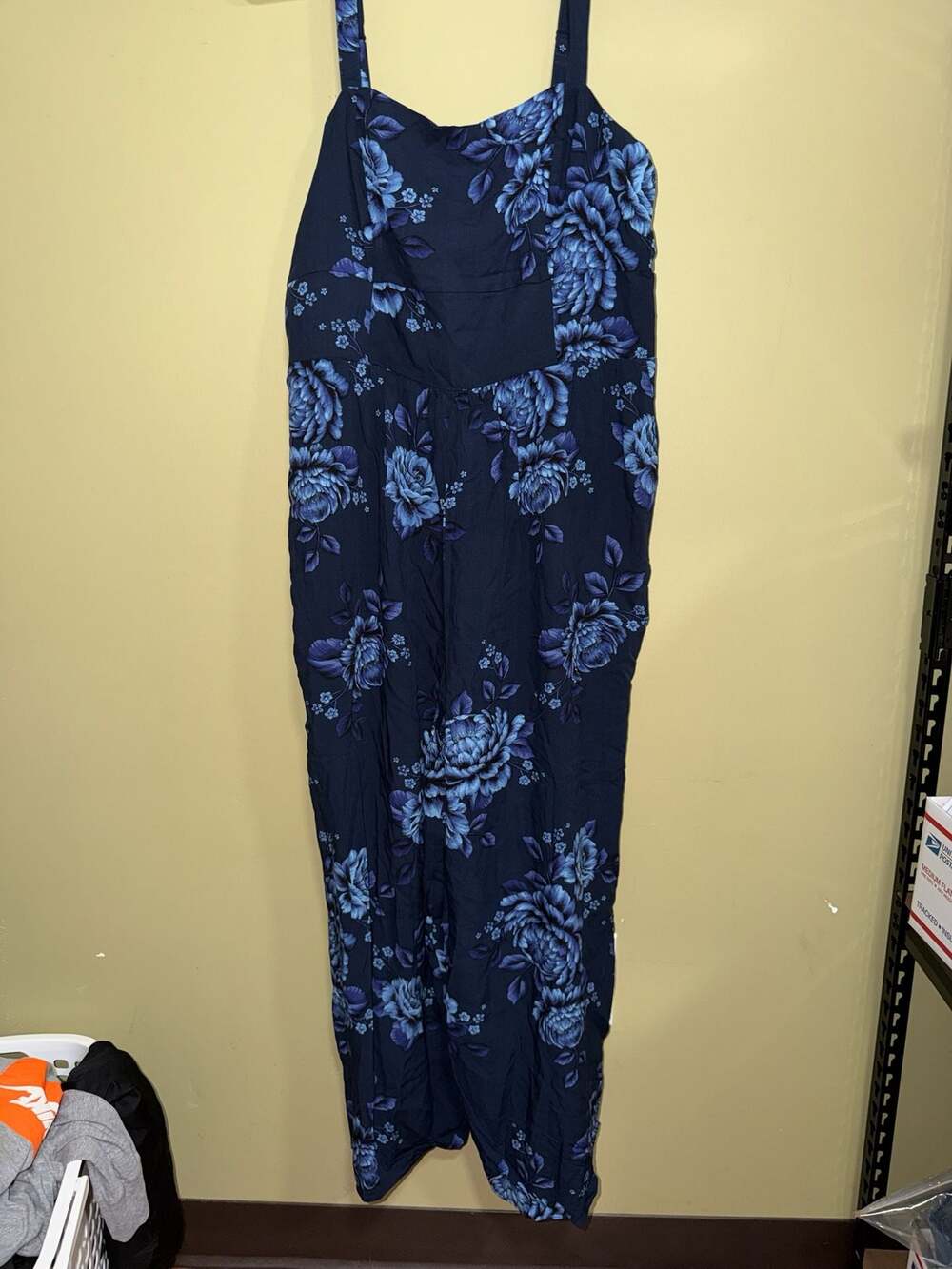 Old Navy Blue Floral Jumpsuit L